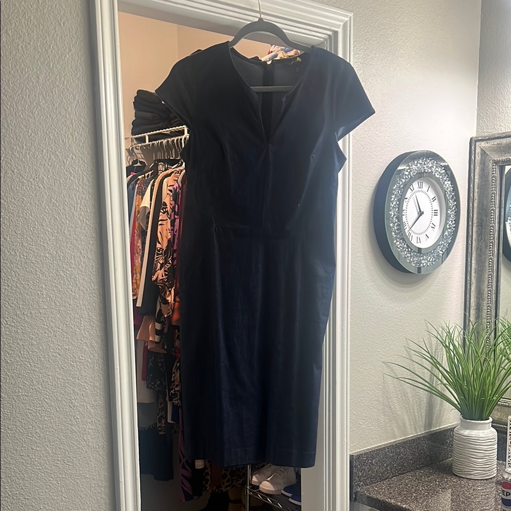 Banana Republic Denim V-Neck Sheath Midi Dress